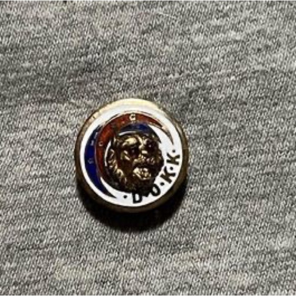 Original Antique Masonic Screwback Pin D.O.K.K. Knights of Khorassan